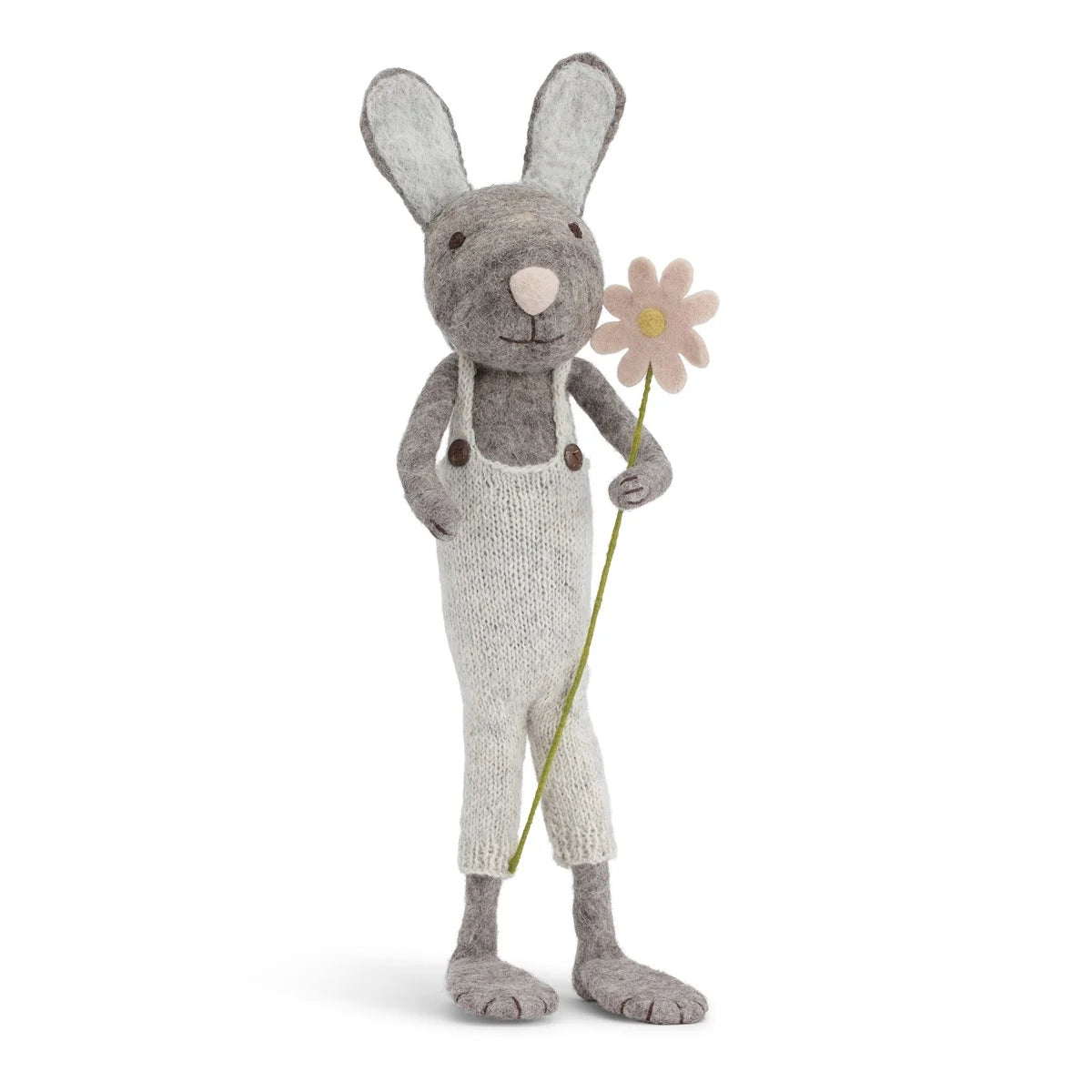 Hare m/bukser og blomst - 55 cm