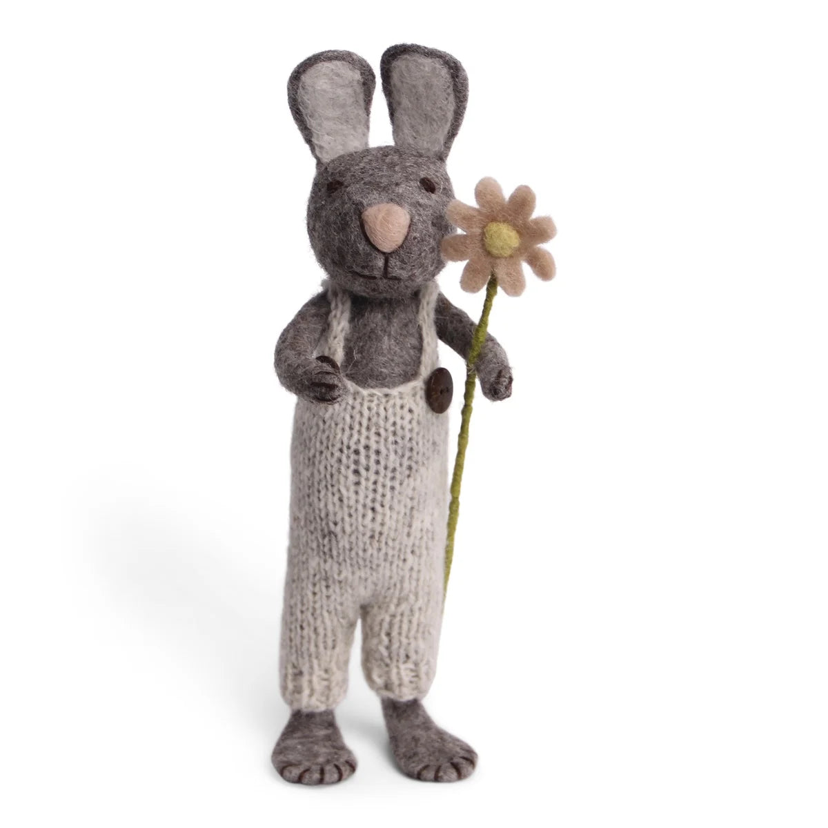 Hare m/bukser og blomst - 30 cm