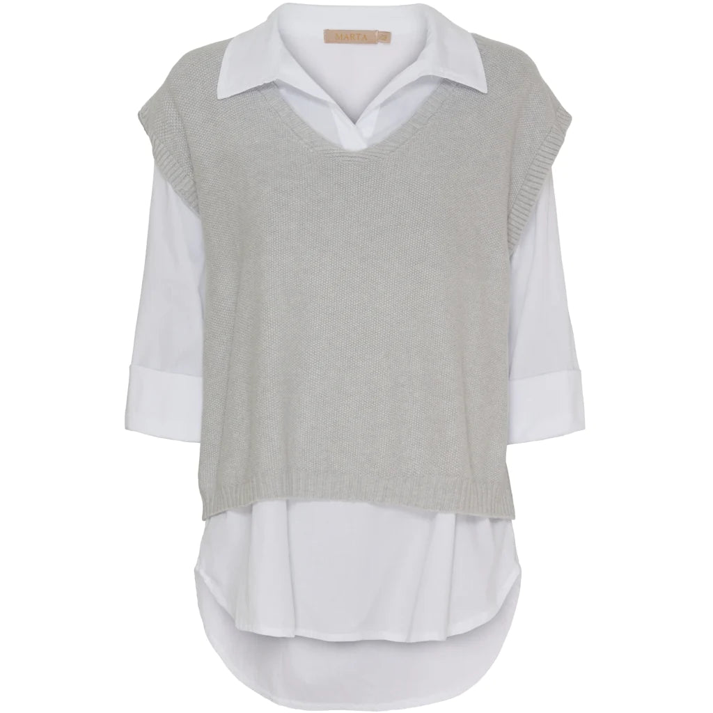 Marta Du Château, Norah Shirt / Vest Set, sjorte, strik vest, tøj, 