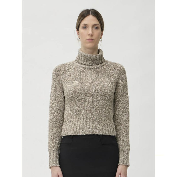 Elise Gug Dixit Sweater Hig Neck - Beige Melange