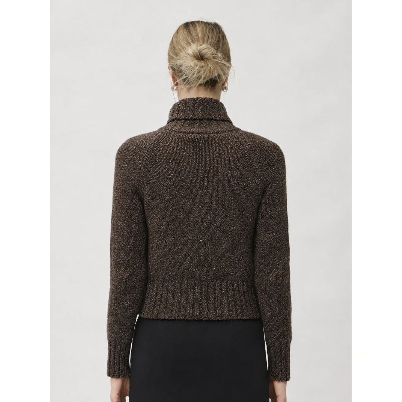 Elise Gug Dixit Sweater Hig Neck - Brown Melange