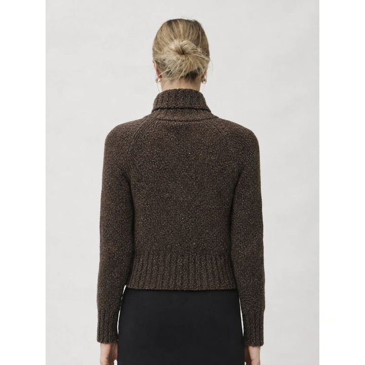 Elise Gug Dixit Sweater Hig Neck - Brown Melange