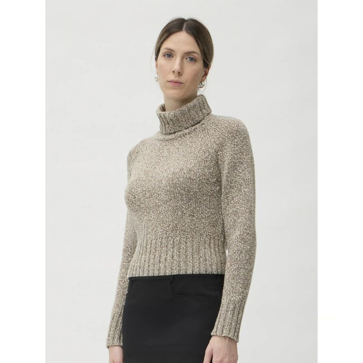 Elise Gug Dixit Sweater Hig Neck - Beige Melange