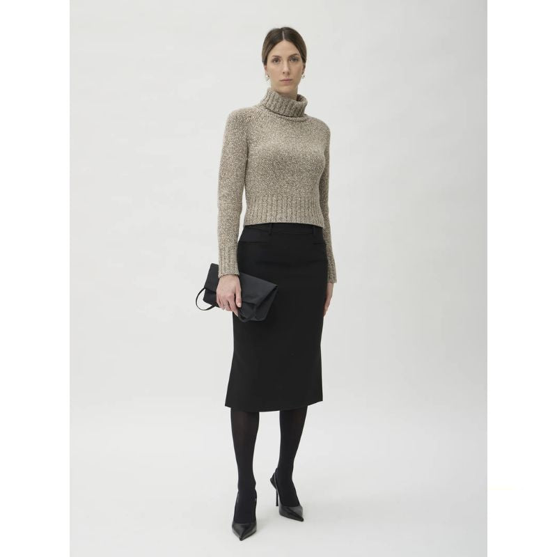 Elise Gug Dixit Sweater Hig Neck - Beige Melange