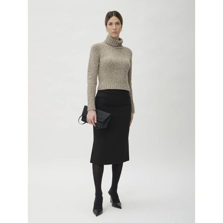 Elise Gug Dixit Sweater Hig Neck - Beige Melange