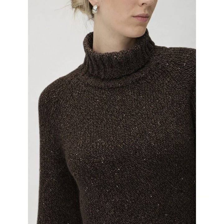 Elise Gug Dixit Sweater Hig Neck - Brown Melange