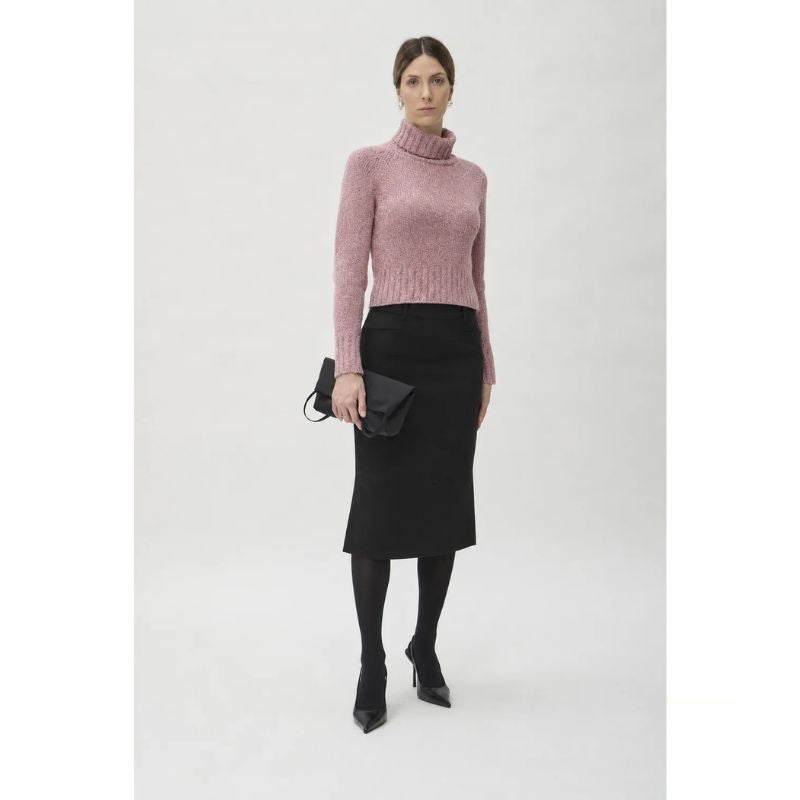 Elise Gug Dixit Sweater Hig Neck - Rosa Melange