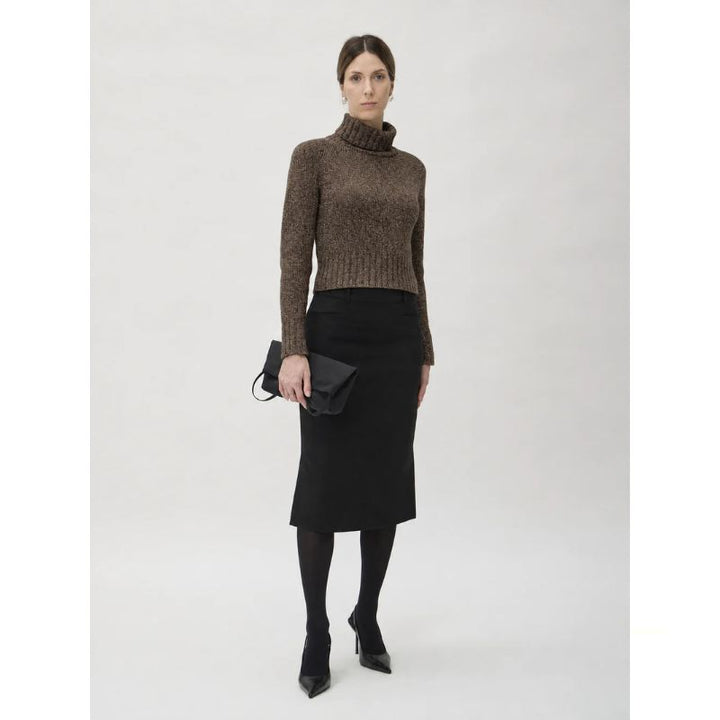 Elise Gug Dixit Sweater Hig Neck - Brown Melange