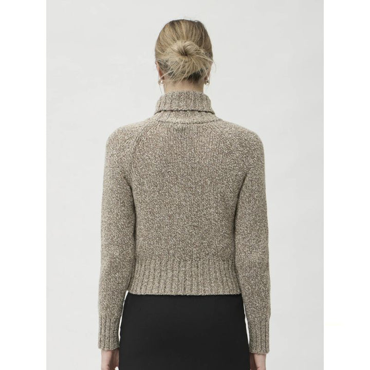 Elise Gug Dixit Sweater Hig Neck - Beige Melange