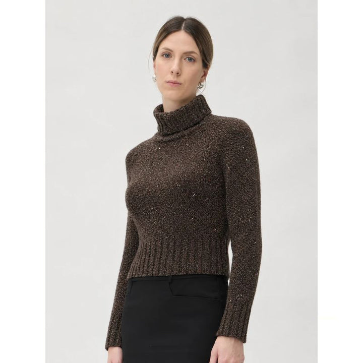 Elise Gug Dixit Sweater Hig Neck - Brown Melange
