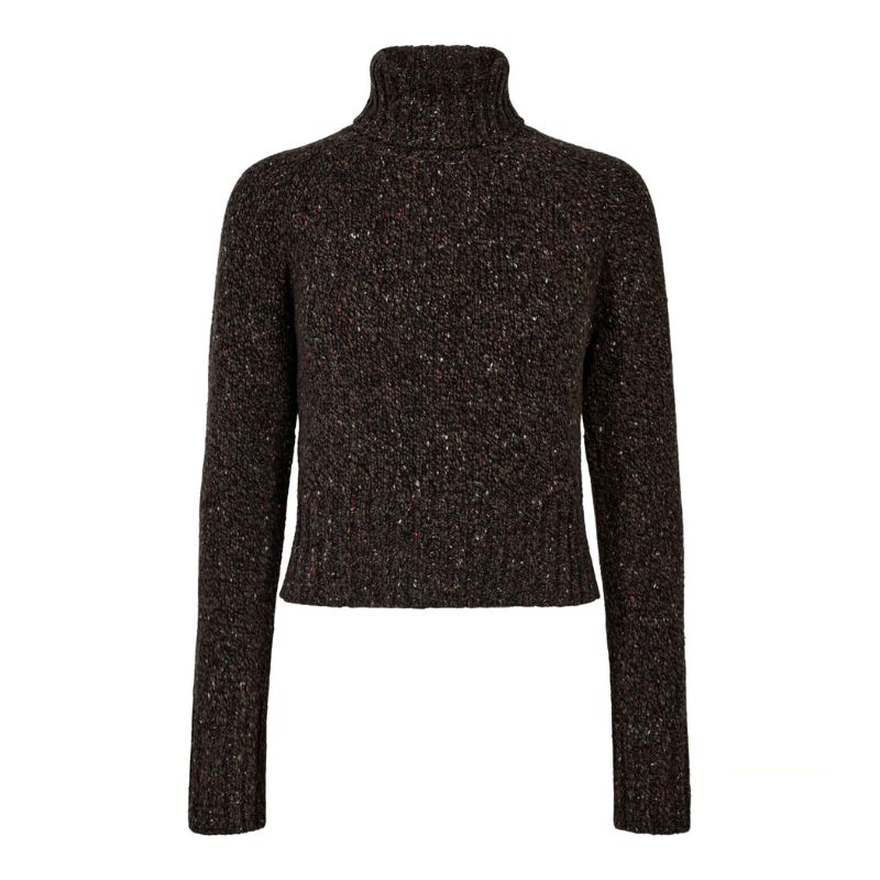 Elise Gug Dixit Sweater Hig Neck - Brown Melange