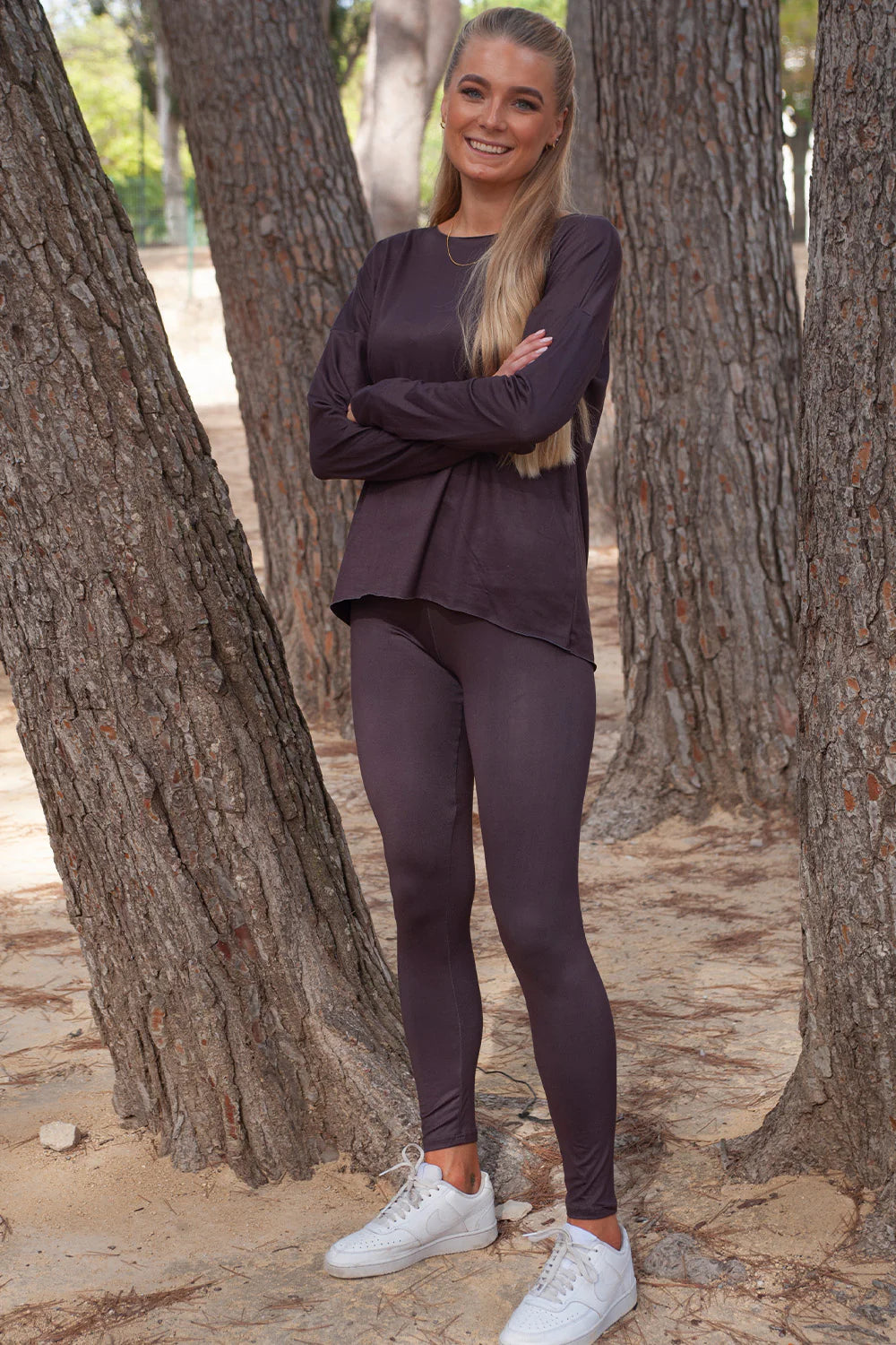 Alma bluse (Fleece) Dark Chocolate
