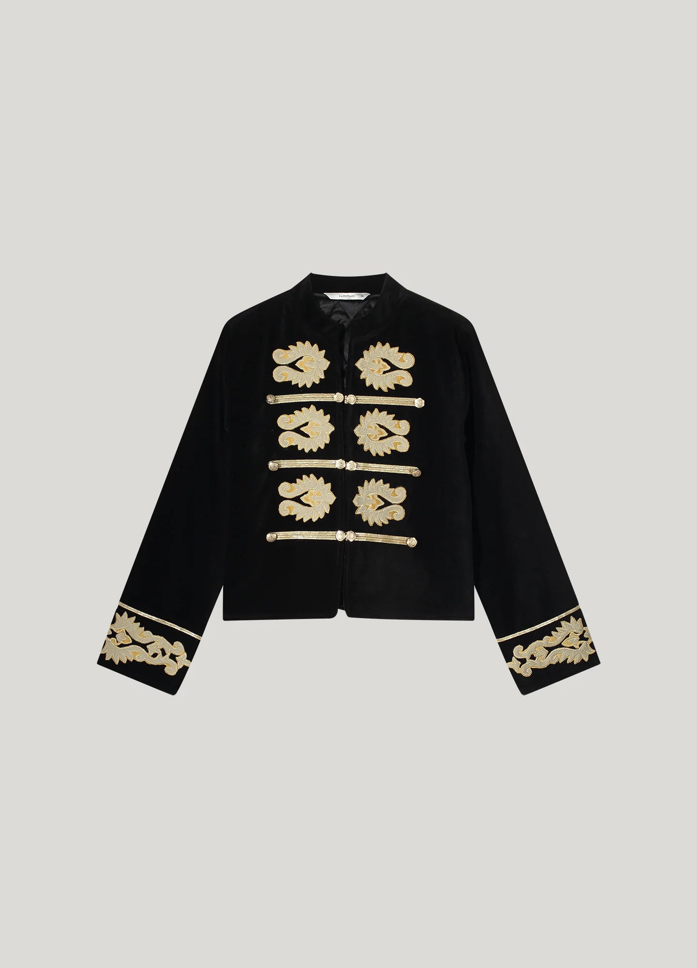 Summum Guld Broderet Jakke - Sort, blazer med guld, summum blazer, jakke, summum jakke, 