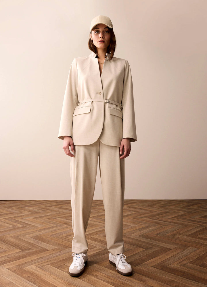 Summum Blazer Med Bælte - Creme