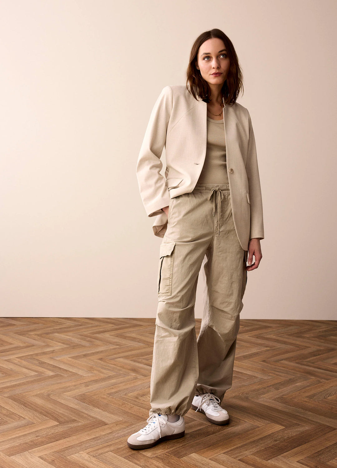 Summum Blazer Med Bælte - Creme