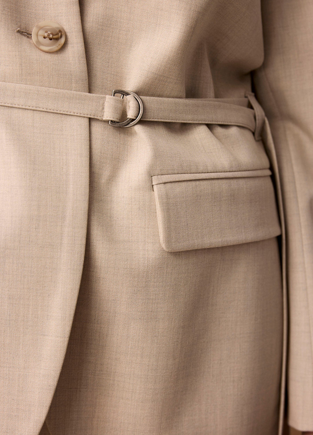 Summum Blazer Med Bælte - Creme
