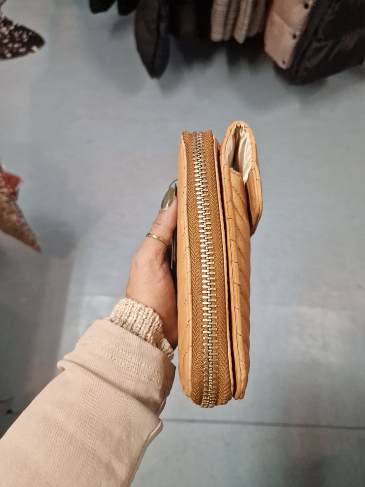 Orchid taske - Cognac w Guld