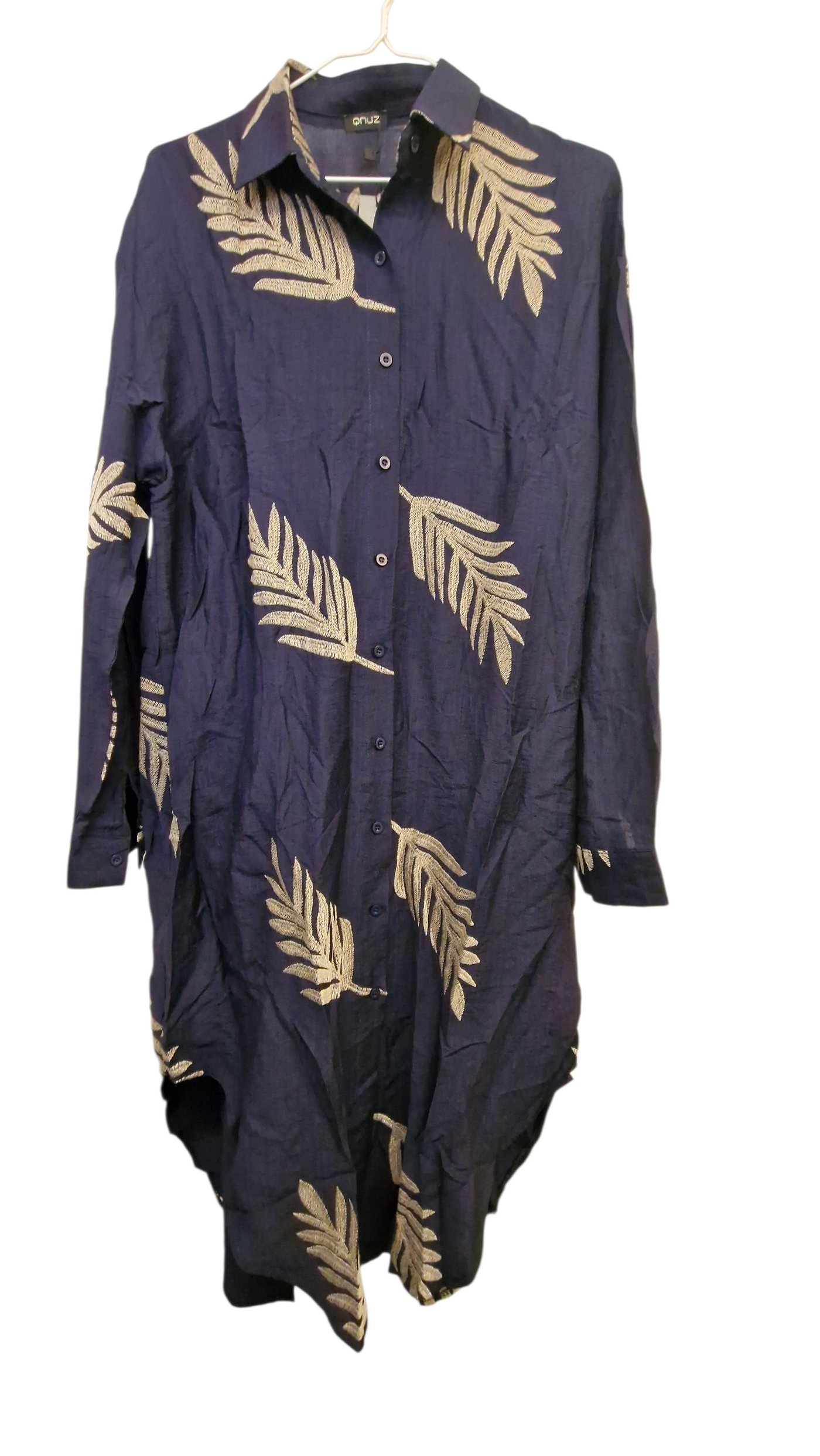 Qnuz skjortekjole w Leafs embrodery