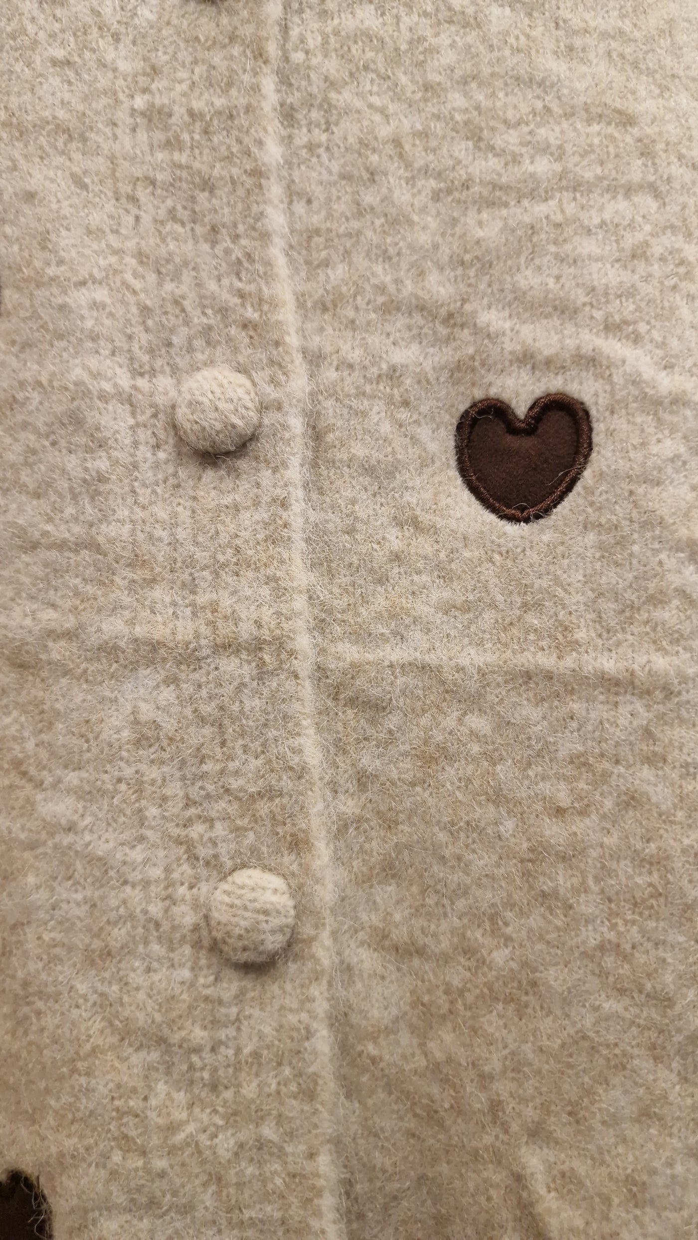 Boho Love beige heart cardigan