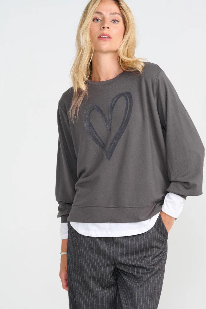 Costamani Heart Sweat - Dark grey