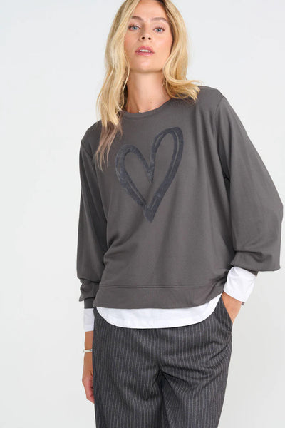 Costamani Heart Sweat - Dark grey