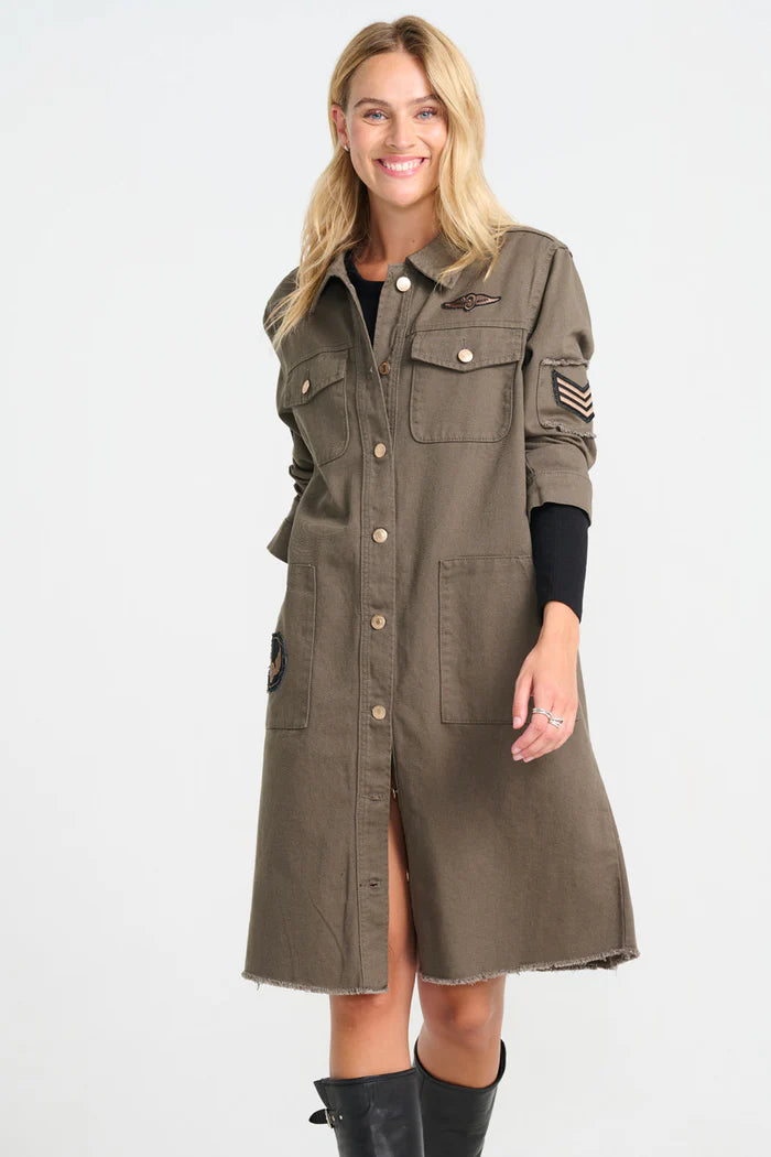 Costamani Foxy Long Jacket - Army