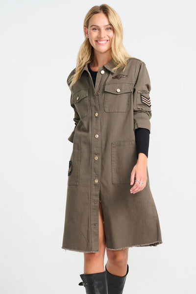 Costamani Foxy Long Jacket - Army