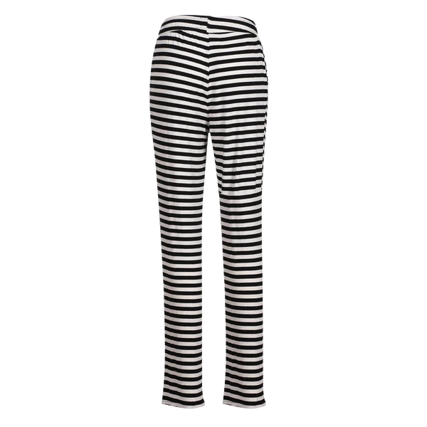 NATALIA-STRAIGHT-PANTS - BLACK CREME STRIPE