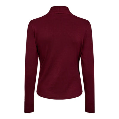 EA LS WRAP BLOUSE - BORDEAUX