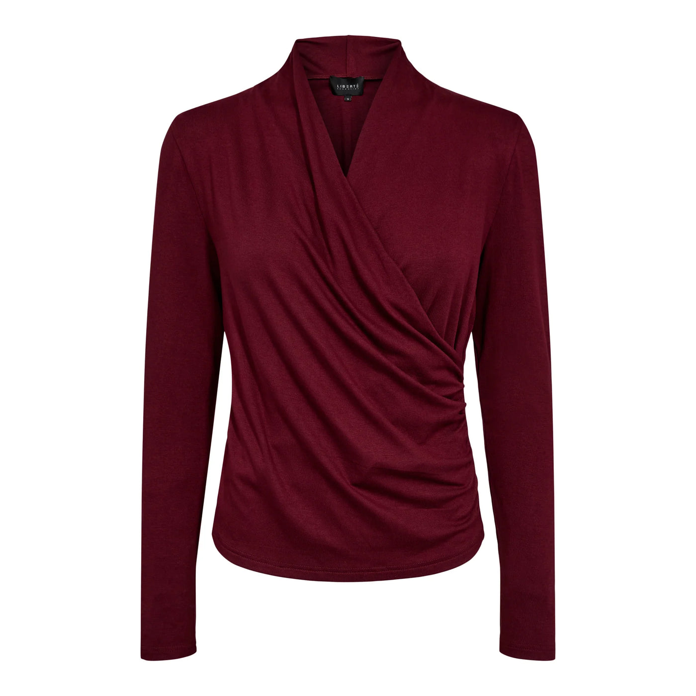 EA LS WRAP BLOUSE - BORDEAUX