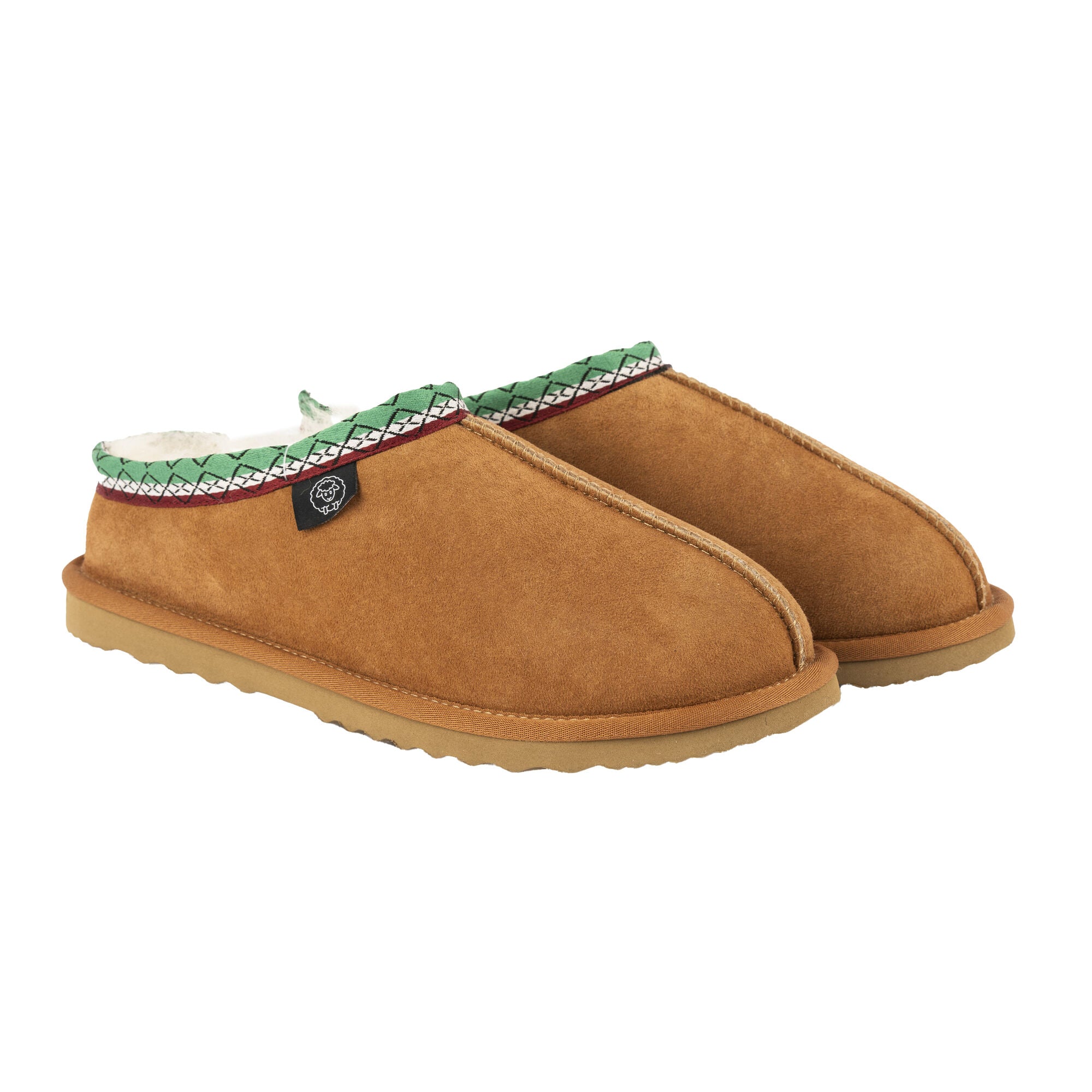 C2E Lucca Sheep Leather Slippers - Cognac