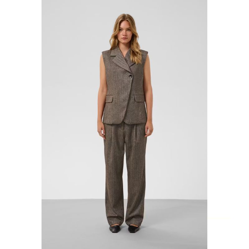 Soaked Kango Waistcoat - Ganache Herringbone