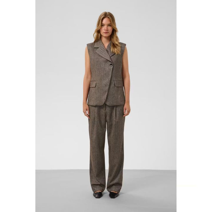 Soaked Kango Waistcoat - Ganache Herringbone