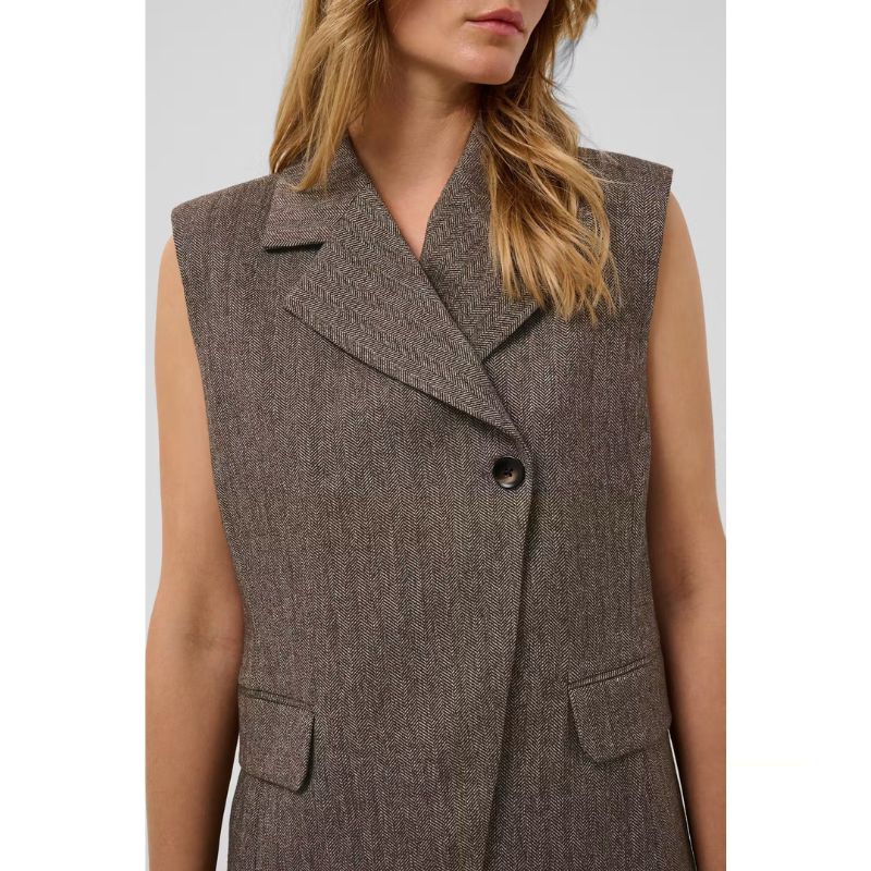 Soaked Kango Waistcoat - Ganache Herringbone