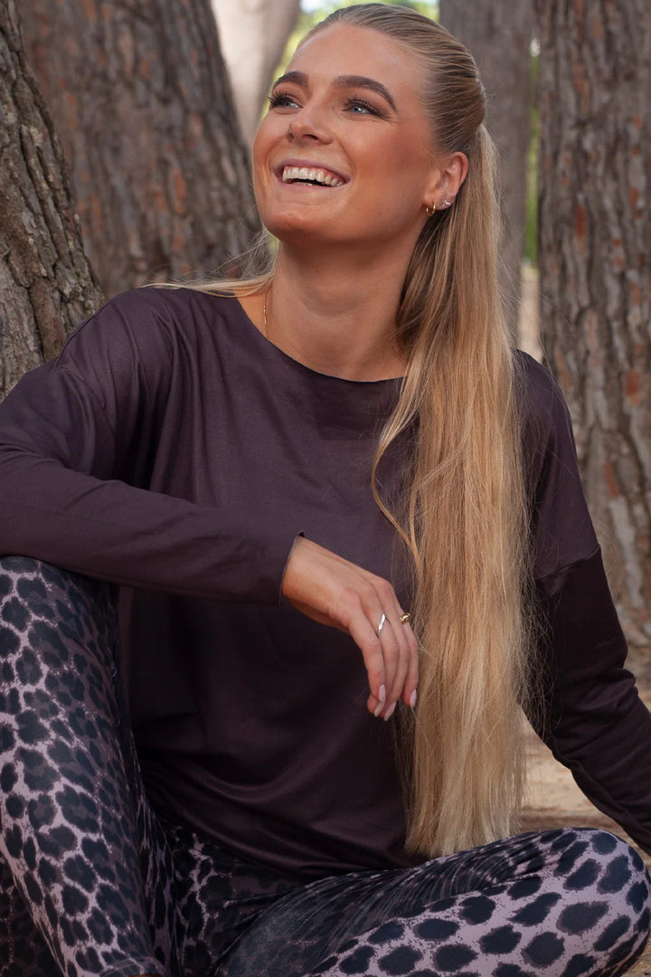 Alma bluse (Fleece) Dark Chocolate