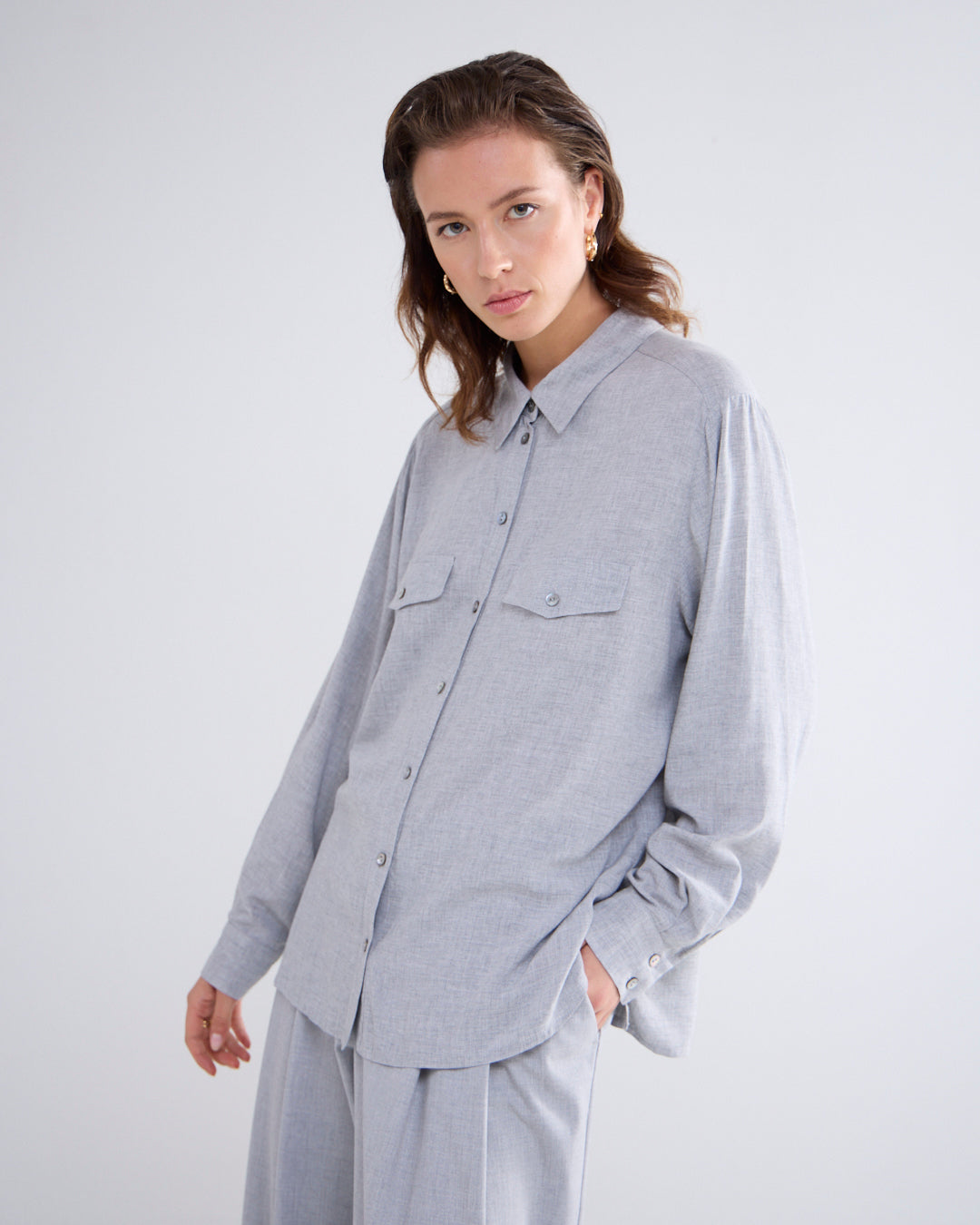 Summum Viscose Bluse - Mist, bluse, tøj,