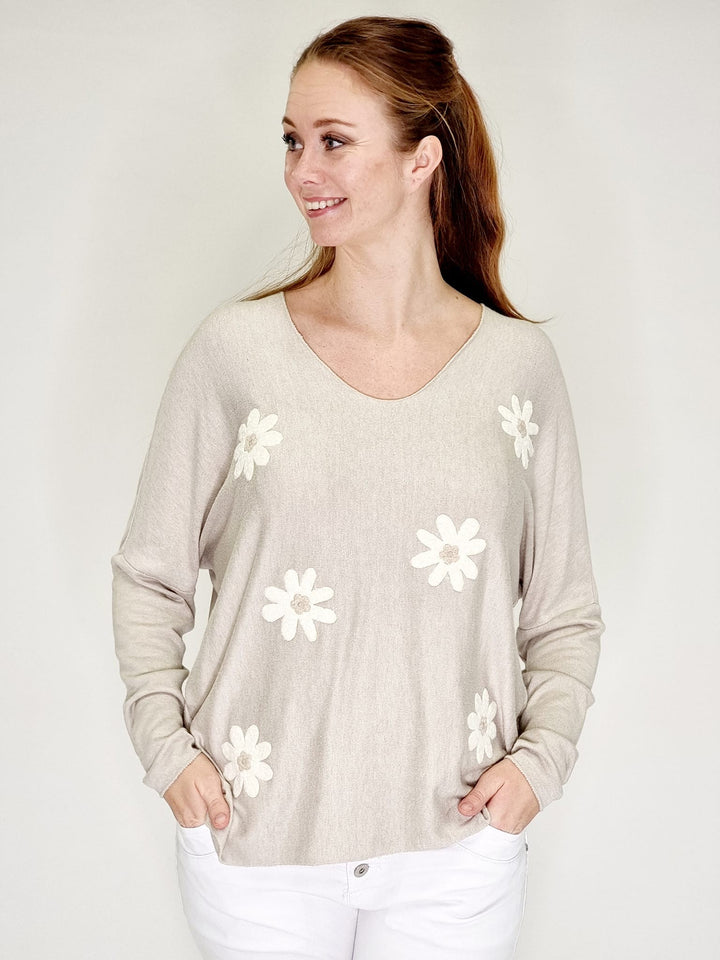 Cat &amp; Co Bluse plain med blomster