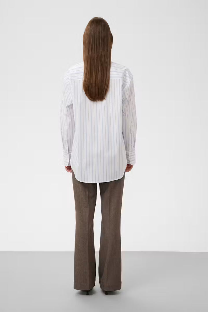 Soaked Noelle Striped Poplin Shirt - Blå