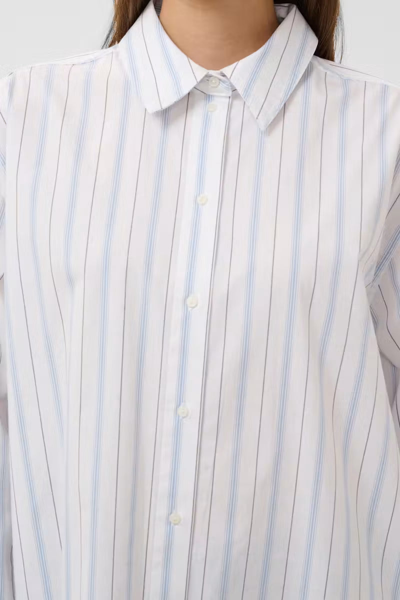 Soaked Noelle Striped Poplin Shirt - Blå