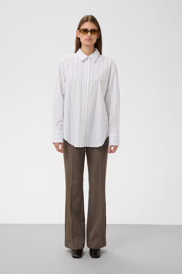 Soaked Noelle Striped Poplin Shirt - Blå