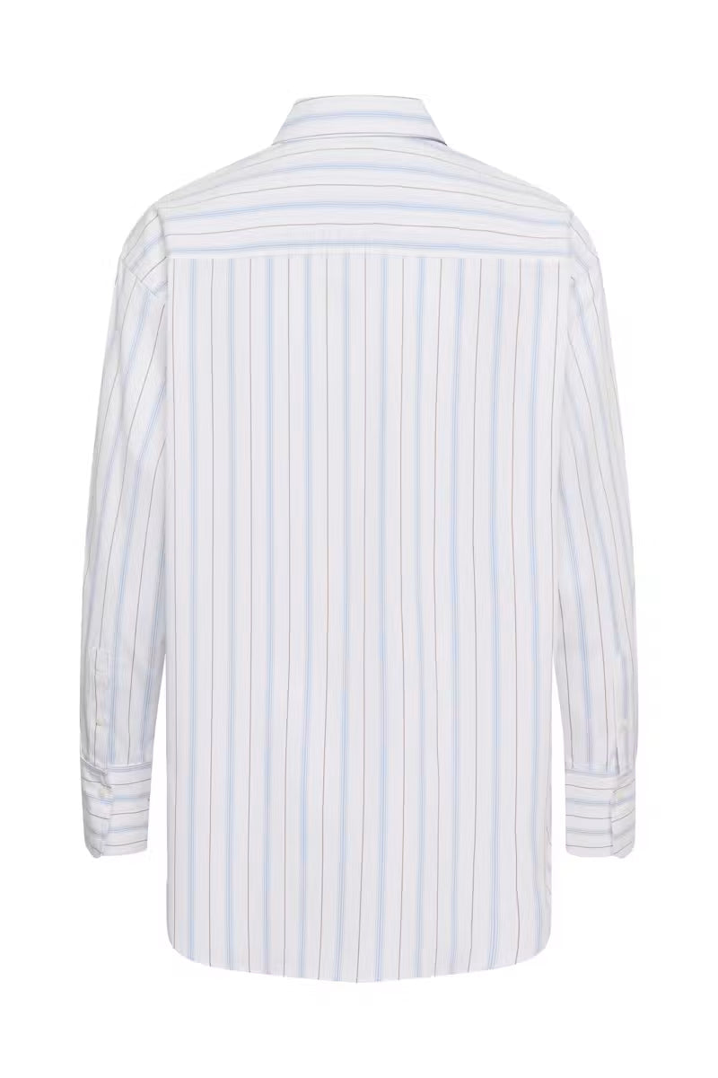 Soaked Noelle Striped Poplin Shirt - Blå