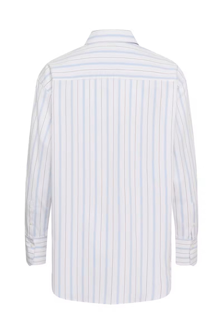 Soaked Noelle Striped Poplin Shirt - Blå
