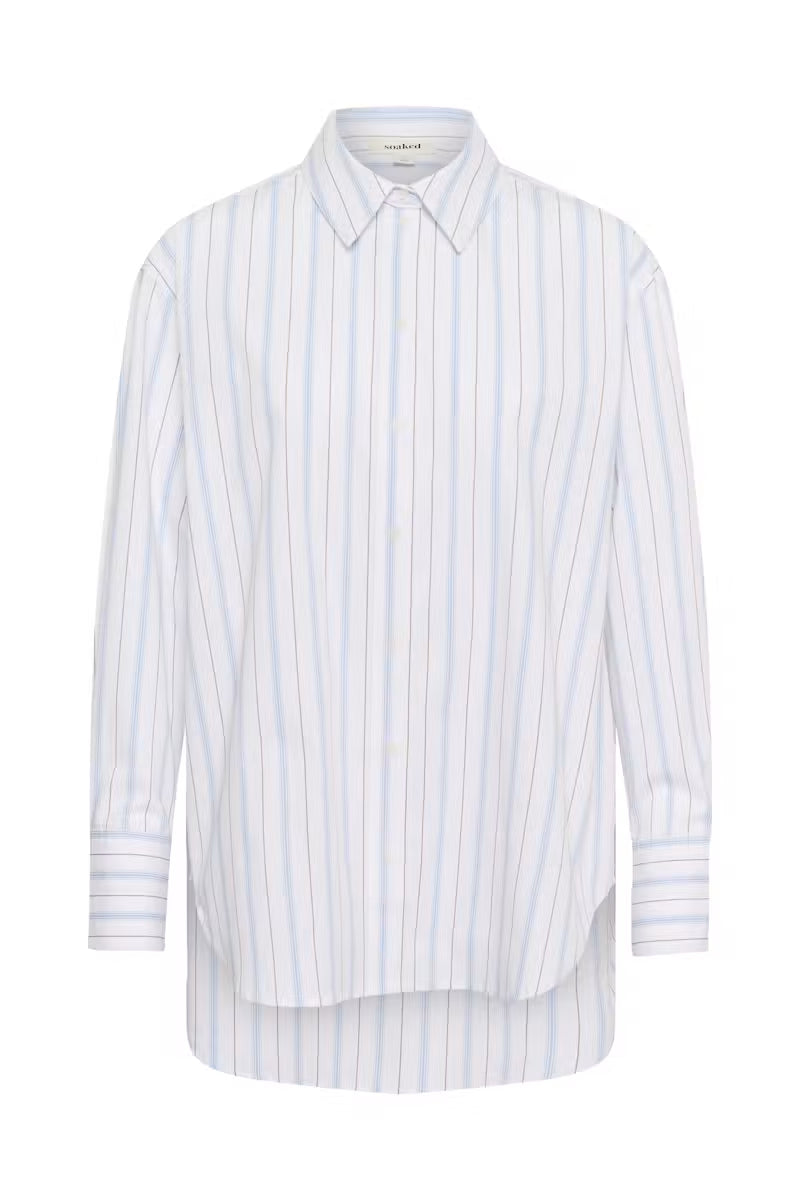 Soaked Noelle Striped Poplin Shirt - Blå