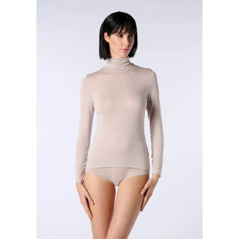Oroblu Perfect Line Cashmere Turtleneck - Beige