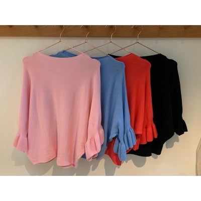 Three M Strik Bluse - Coral