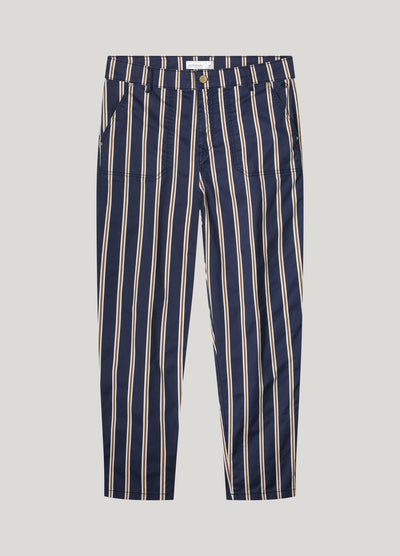 Summum Tapered Multi Stripe Pant - Navy