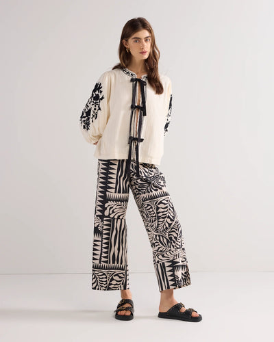 Summum 7/8th length two-tone trousers