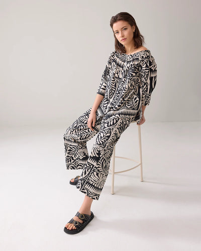 Summum 7/8th length two-tone trousers