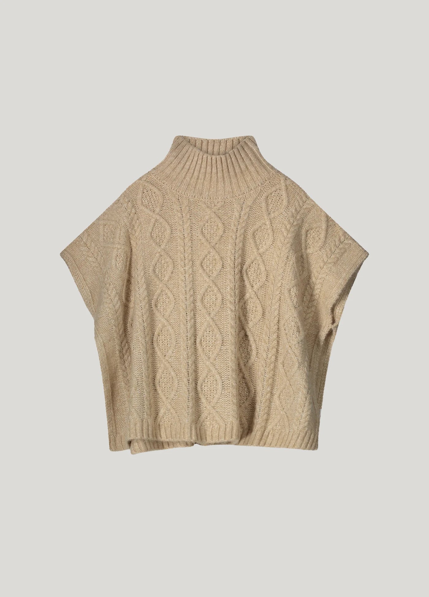 Summum Poncho Cable Knit - Ivory, poncho, stik, strik tøj, tøj, 