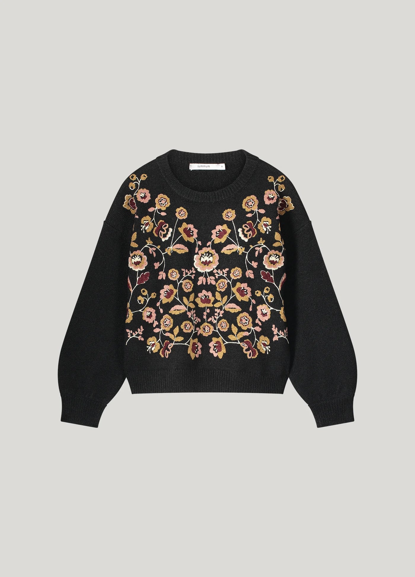 Summum Puffærmet Sweater - Sort, sweater, sweater strik, strik tøj, 